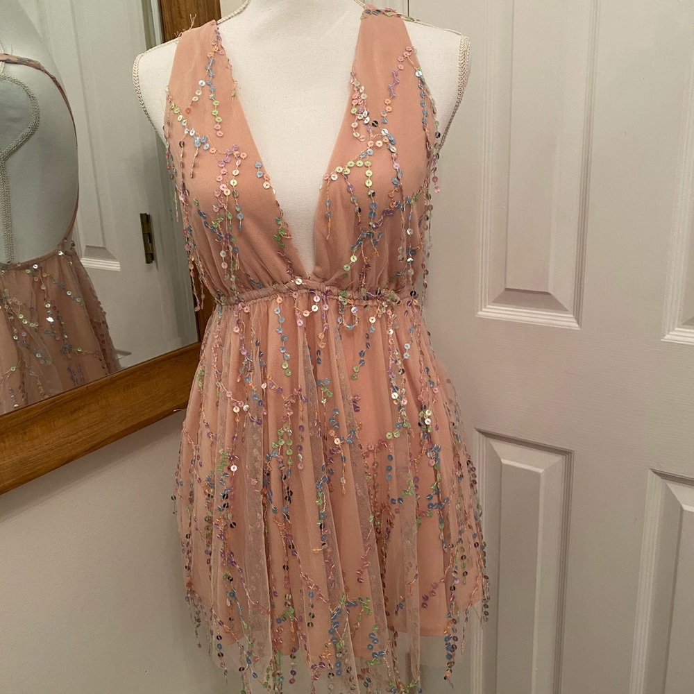 Mini dress pink with sparkles